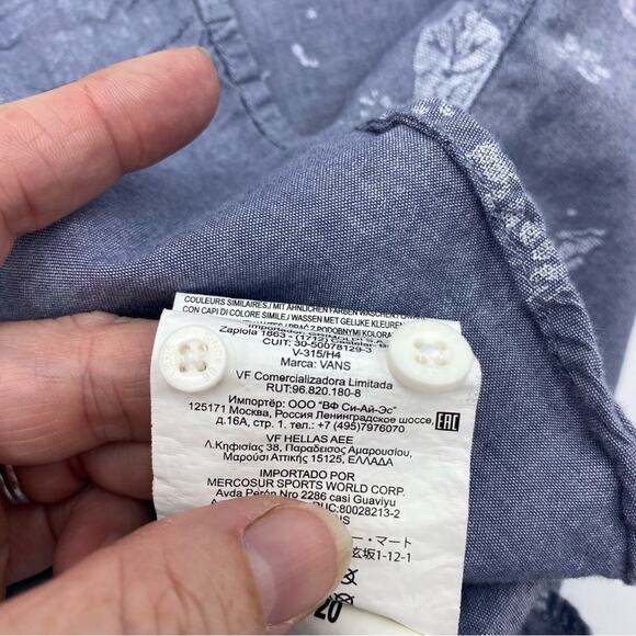 Vans Men Shirt Vintage Hawaiian Print Short Sleeve Button Shirt Medium - Picture 5 of 9